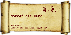 Makróczi Huba névjegykártya